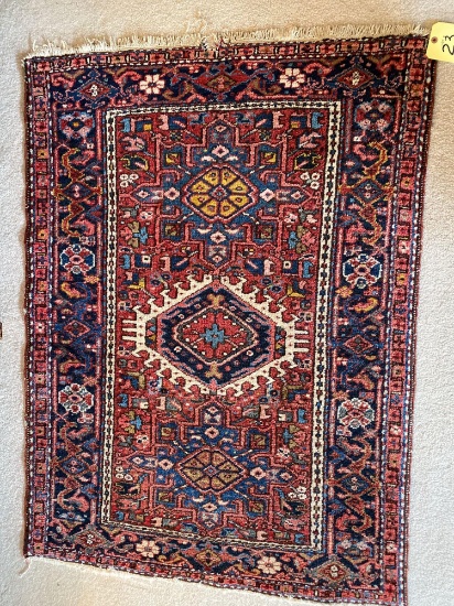 Hand knitted Oriental rug, 52" x 40".