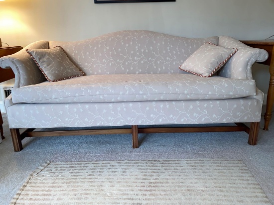 Sofa w/ Chippendale style feet, 76" long.