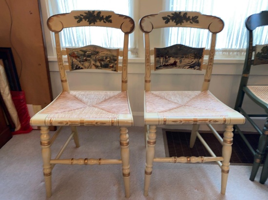 (2) Hitchcock limited edition 1984 & 1986 Christmas chairs (#93/600 & #1121/2000). Bid times two.