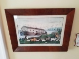 Noahs Ark Currier and Ives lithograph, great coloring and condition