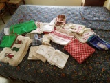 Large lot of tablecloths, placemats, napkins
