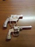 Pair of toy pistols in metal, Kilgore and Corker brands