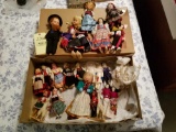Large lot of character dolls