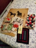 Paper dolls, small handmade quilts