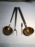 Brass Strainer and Ladle, Fork