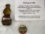McKinley/Roosevelt political pin, plus rare 