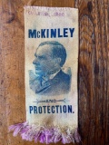 McKinley & Protection silk ribbon, dated October 25, 1890, 6.5