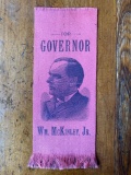 Wm. McKinley Jr. for Governor silk ribbon, 7