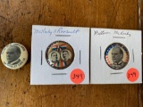 (3) McKinley political pins.