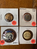 (4) McKinley political pins, one is a reproduction.