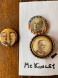 (3) McKinley political pins.