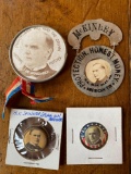 (4) McKinley political pins.