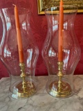 Pair Raleigh brass candle holders w/ 14