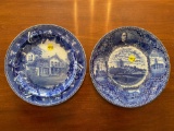 (2) Flo blue plates (McKinley Home & National Memorial).