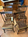 6-Pc. Set old Hitchcock style stencil decorated chairs.