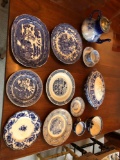 Flo Blue China, Melbourne Flo Blue Covered Dish, Flo Blue Teapot
