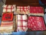 Victorian Era Turkey Red Style Tablecloths, Fabric Crown Hat