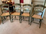 Set of (4) Hitchcock Presidential home scene cane seat chairs