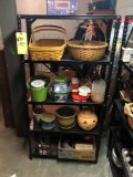 Longaberger Basket, Planters, Metal Shelf