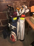 Two Golf Bags and 22 Golf Clubs