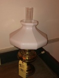 Rayo Brass Electric Lamp with Milk Glass Shade