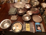 Silver Plated Items, Pewter Dishes, Sheffield England Pewter, Gorham Silverplate Bowls