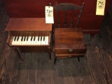 Child's Piano and Chair, Wood Box