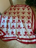 Red & white quilt top.