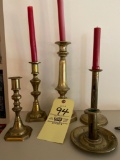 (5) Brass candle holders.