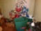 Large ornaments, Christmas decor, clothes rack