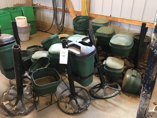 Assorted golf course trash receptacles