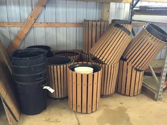 Assorted trash receptacles