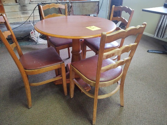 Wood table with four chairs