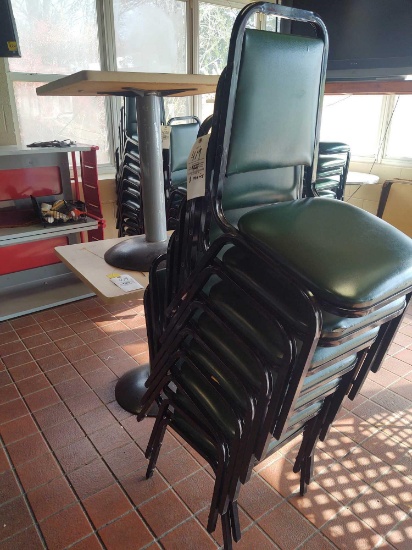 Two tables and eight stack chairs