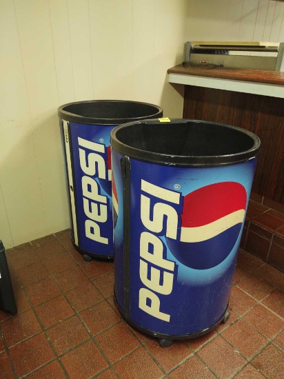 Two rolling beverage coolers