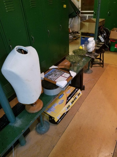 Jacobs Field opening day picture, soap dispensers, metal stool