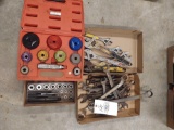 Assorted wrenches and automotive tool set