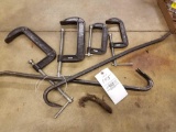 C clamps, pry bars