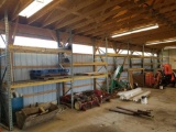 Large run of pallet shelving 12 ft. tall posts, 42 inches depth with 8 ft. wide shelves per section