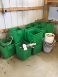 Assorted trash bins
