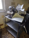 Delco Meat Slicer Model #50 & rolling stainless steel cart