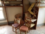 Contents of room, chairs, old light fixtures