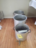 Three large stock pots