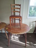 Wood table and one chair