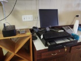 Dell Monitor, Point of Sale, Phone, wood wine Rack