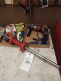 Chicago Electric hammer drill, snap ring pliers, gorilla tape, JB weld
