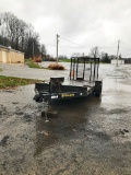 16’ x 80” wide tandem-axel equipment trailer w/ drop gate. No title
