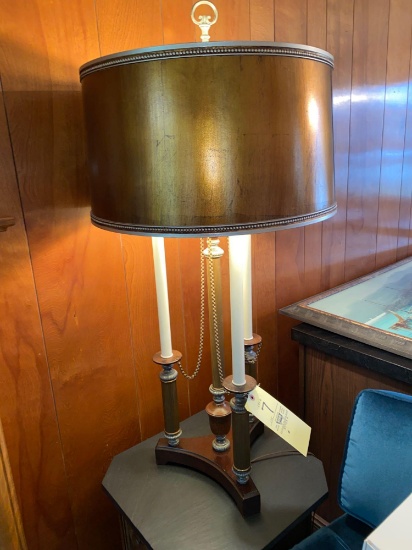 Table lamp, 41.5" tall, metal & wood.