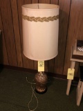 Floral Pattern Lamp with Large Shade