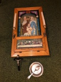Last Rites Sick Call Box, Crucifix, Spoon and Plate